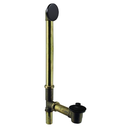 Westbrass Twist & Close Bath Waste, Hidden Overflow -22" Make-Up, 17 Ga. In Oil Rubbed Bronze D322H-12 (7941817H-12)